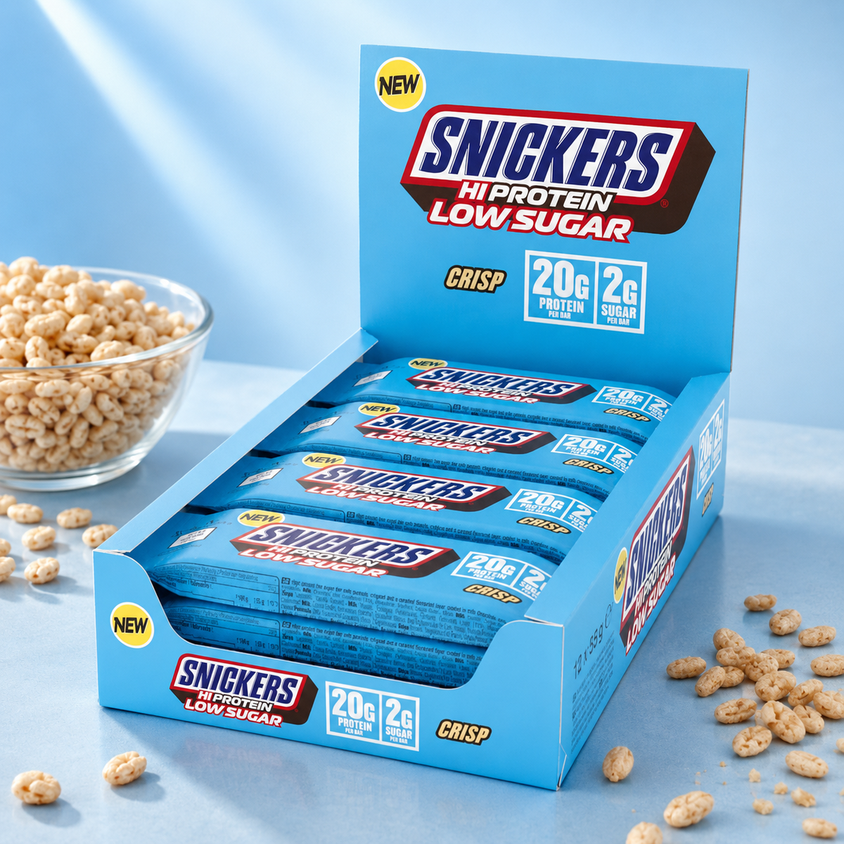 Snickers Hi Protein Low Sugar Crisp – 12 × 55 g | 20 g Protein pro Riegel