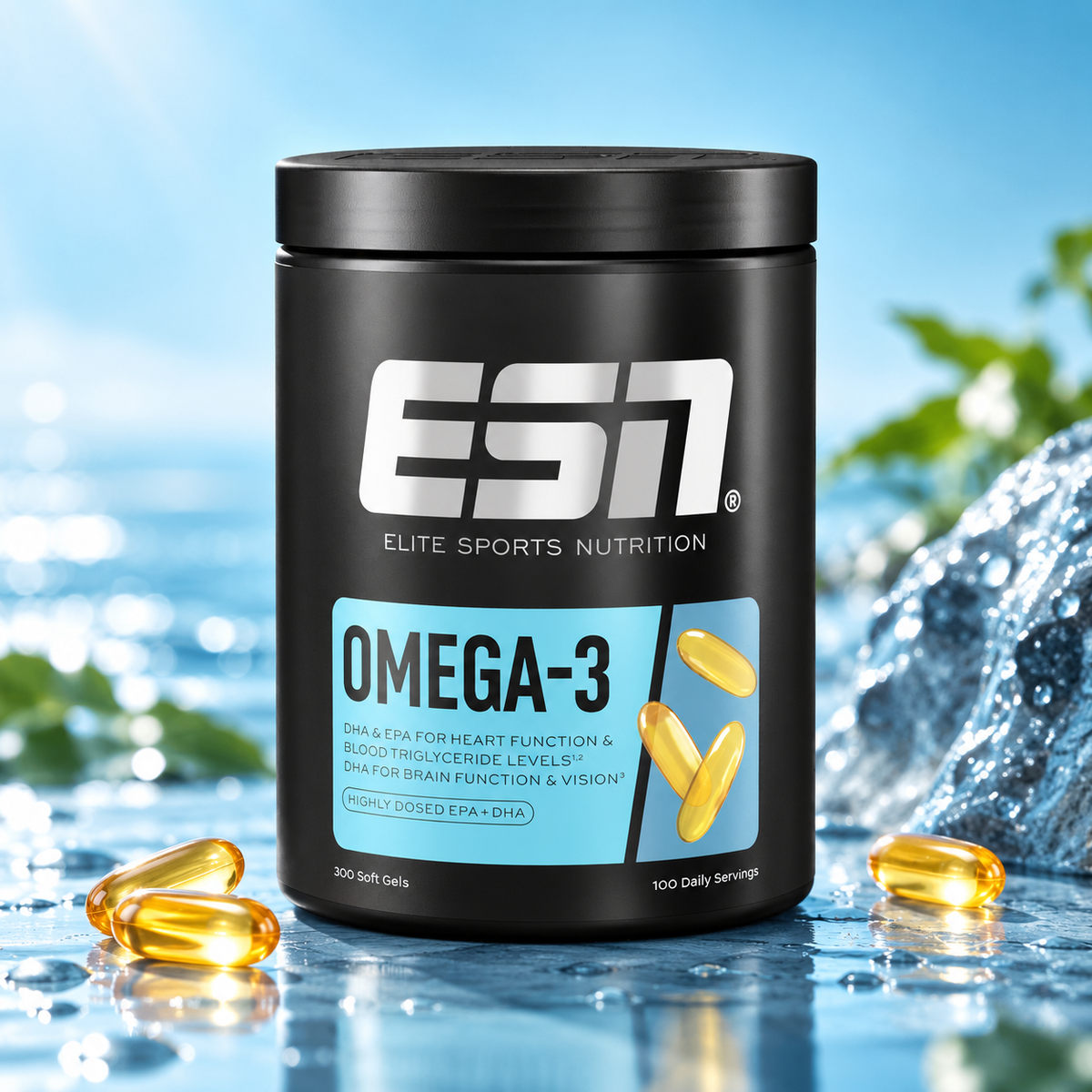 ESN Omega-3 – 300 Softgel-Kapseln | Hochdosiert mit EPA & DHA